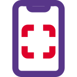 Scanning feature available on modern smartphone layout icon