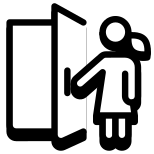 Woman Opening Door icon