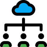 Cloud space membership shared between multiple users icon