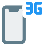 Modern smartphone with third generation network connectivity icon