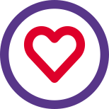 Heart shape logotype for smartwatches for measuring pulse rate icon