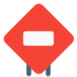 Do not enter on a road signal signboard icon