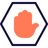 Hand gesture for stop or blocked layout icon