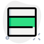 Horizontal lines with three layer cells in frame icon