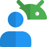 Android operating system user isolated on a white background icon