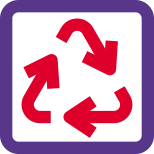 Recycle logotype for cargo delivery box instruction icon