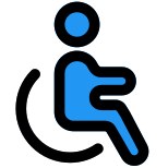 Disability section for physically challenged people in a hospital icon
