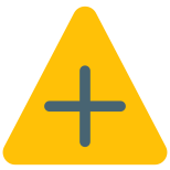 Hospital triangular sign with warning for loud horn restriction icon