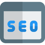 Search engine optimization article on a web browser icon