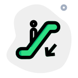 Escalator downwards direction for navigating around icon