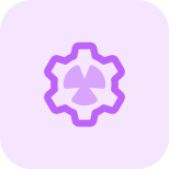 Plant management software with setting cogwheel logotype icon