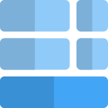 Bottom grid layout multiple section tile bar icon