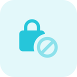 Padlock with a cross sign isolated on a white background icon