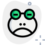 Sad face frog with eyes closed emoji icon
