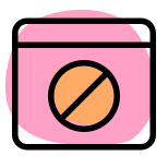 Block or banned sign in a website maker tool icon