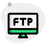 连接到 ftp 服务器的外部桌面计算机用于数据文件传输数据 green-tal-revivo icon