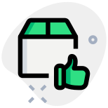 Thumbs up positive feedback of an item delivered timely icon