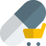 Purchasing the medicine from a Pharmacy isolated on a white background icon