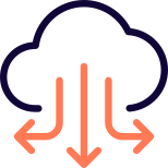 Downlink from cloud network server isolated on a white background icon