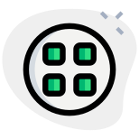 外部圆形菜单应用程序隔离在白色背景应用程序绿色 tal-revivo icon