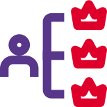 Crown premium ranking team structure of an organisation icon