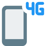 Fourth generation cellular connectivity network facility on phone icon