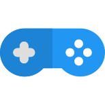 Simple game controller with buttons for actions icon