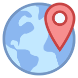 Позиция на карте мира icon