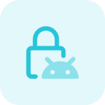 Android operating system locked with Padlock Logotype icon