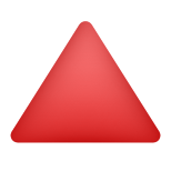 빨간색 삼각형이 뾰족한 이모티콘 icon