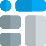 Multiple shapes and sizes of construction materials layout icon