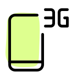 Cell phone with third generation network connectivity icon