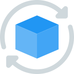 Reload cube design with loop arrows layout icon