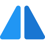 Mirror image of design in two dimensional software icon