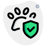 Animal insurance covered isolated on white background icon