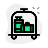 Luggage cart for carrying large items of passenger icon