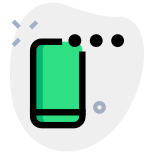 Cell phone with waiting or loading dots icon
