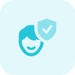 Face scan protected with phone security recognition icon