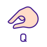 Letter Q in ASL icon