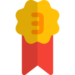 Flower shaped third place bronze emblem reward icon