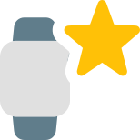 Favorite contact starred on smartwatch logotype layout icon