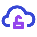 Cloud unlock icon