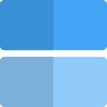 Square frame parting into two equal parts icon