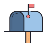 Caixa postal aberta bandeira pra cima icon