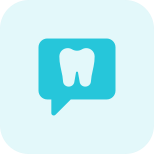 Chat with your Dentist regarding tooth problem on a messenger icon