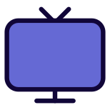 Outdated technology television set with a dual antenna icon