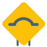 Bump ahead warning signal on road ahead icon