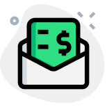 Mail invoice for digital payment receipt amount icon