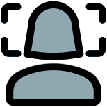 Face recognition in social media new technology system icon