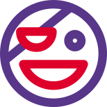Face expression with an eye patch smiling emoticon icon